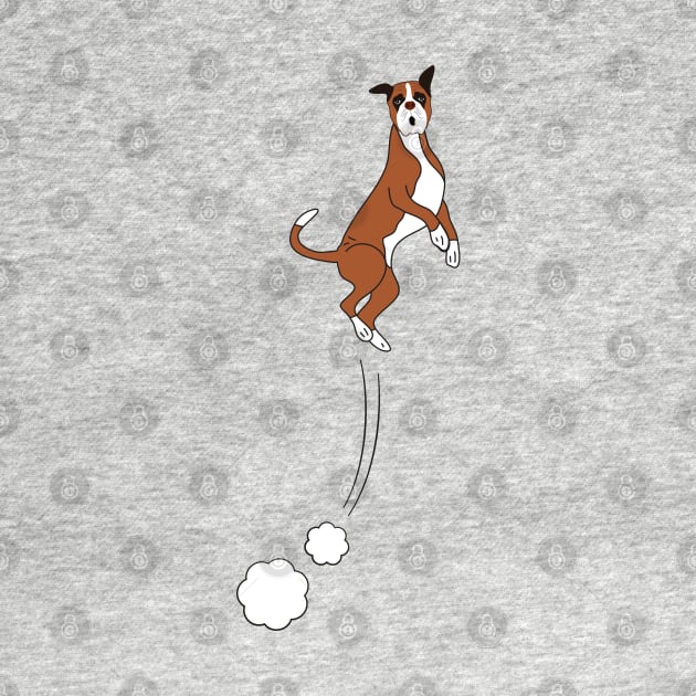 Boxer Dog Jumps by LulululuPainting